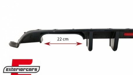 Difuzor zraka R look sa LED crvenim svjetlom (piano crna) / VW Golf 7.5 (2017-2019), RDVWG75RL