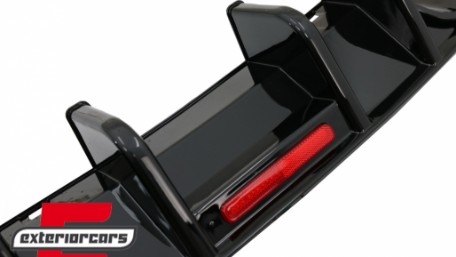 Difuzor zraka R look sa LED crvenim svjetlom (piano crna) / VW Golf 7.5 (2017-2019), RDVWG75RL