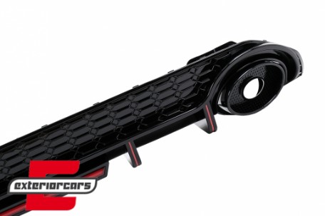 Difuzor zraka sa nastavcima auspuha RS3 dizajn (crna) pogodno za Audi A3 8Y Hatchback S-Line S3 (2020-), RDAUA38YHSWL