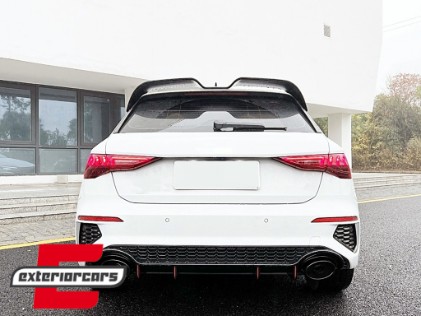Difuzor zraka sa nastavcima auspuha RS3 dizajn (piano crna) / Audi A3 8Y Hatchback S-Line S3 (2020-), RDAUA38YHS