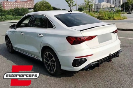 Difuzor zraka sa nastavcima auspuha RS3 dizajn (piano crna) pogodno za Audi A3 8Y limuzina S-Line S3 (2020-), RDAUA38YSS