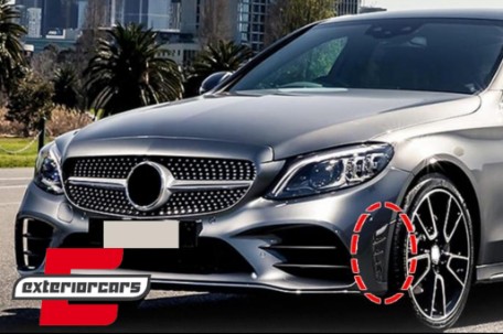 Flapovi prednjeg branika (piano crna) / Mercedes C-klasa W205 S205 Limuzina T-Model Facelift (2018-2020), GCP-SW-MB-008-BL