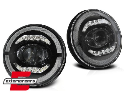 Full LED prednja svjetla Angel Eye (crna) / Jeep Wrangler JK (2007-2017), LPCH28