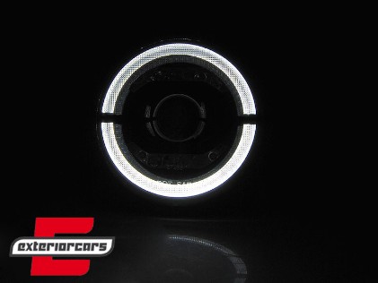 Full LED prednja svjetla Angel Eye (crna) / Jeep Wrangler JK (2007-2017), LPCH28