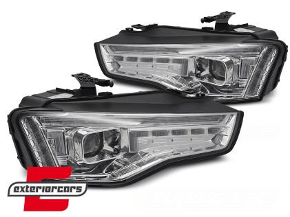 Full LED prednja svjetla LED DRL SEQ žmigavci (chrome) / Audi A5 8T Facelift (2012-2016), LPAUG3