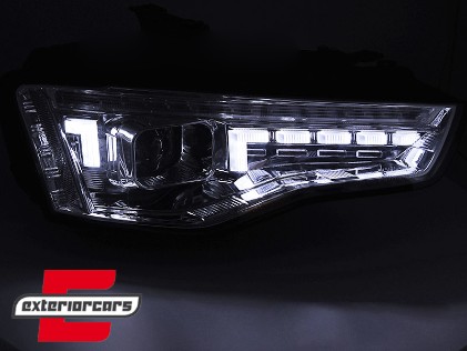 Full LED prednja svjetla LED DRL SEQ žmigavci (chrome) / Audi A5 8T Facelift (2012-2016), LPAUG9
