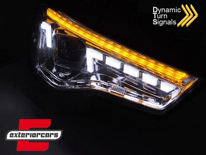 Full LED prednja svjetla LED DRL SEQ žmigavci (chrome) / Audi A5 8T Facelift (2012-2016), LPAUG9