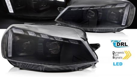 Full LED prednja svjetla LED DRL SEQ žmigavci (crna) / VW Golf 7.5 Facelift (2017-2019), LPVWW3