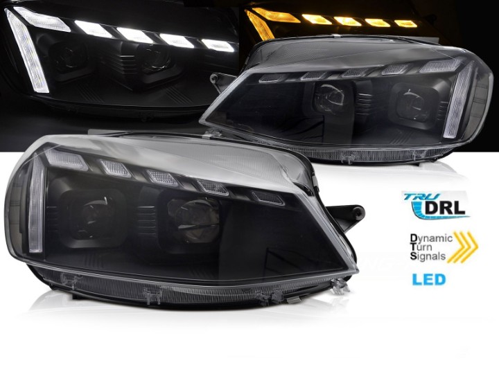 Full LED prednja svjetla LED DRL SEQ žmigavci (crna) / VW Golf 7.5 Facelift (2017-2019), LPVWW3