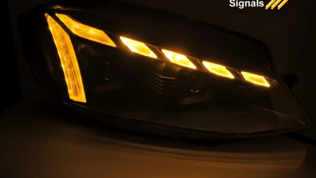 Full LED prednja svjetla LED DRL SEQ žmigavci (crna) / VW Golf 7.5 Facelift (2017-2019), LPVWW3