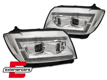 Full LED prednja svjetla LED DRL TubeLights SEQ žmigavci (chrome) / VW Crafter II (2017-), LPVWV8