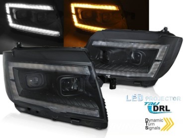 Full LED prednja svjetla LED DRL TubeLights SEQ žmigavci (crna) / VW Crafter II (2017-), LPVWV9