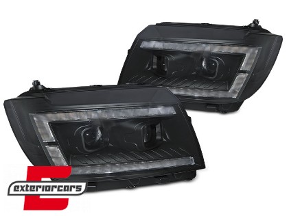 Full LED prednja svjetla LED DRL TubeLights SEQ žmigavci (crna) / VW Crafter II (2017-), LPVWV9