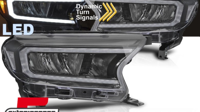 Full LED prednja svjetla LightBar SEQ žmigavci (crna) / Ford Ranger (2015-2022), LPFO93
