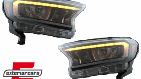 Full LED prednja svjetla LightBar SEQ žmigavci (crna) / Ford Ranger (2015-2022), LPFO93