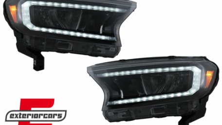 Full LED prednja svjetla LightBar SEQ žmigavci (crna) / Ford Ranger (2015-2022), LPFO93