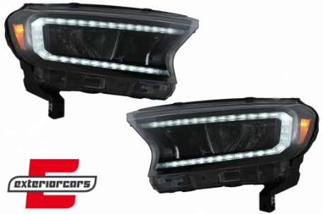 Full LED prednja svjetla LightBar SEQ žmigavci (crna) / Ford Ranger (2015-2022), LPFO93