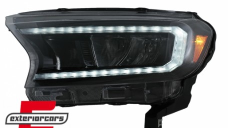 Full LED prednja svjetla LightBar SEQ žmigavci (crna) / Ford Ranger (2015-2022), LPFO93
