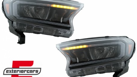 Full LED prednja svjetla LightBar SEQ žmigavci (crna) / Ford Ranger (2015-2022), LPFO93