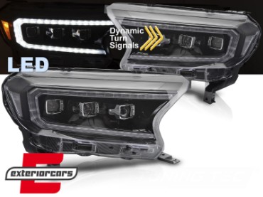Full LED prednja svjetla LightBar SEQ žmigavci (crna) / Ford Ranger (2015-2022), LPFO94