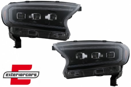 Full LED prednja svjetla LightBar SEQ žmigavci (crna) / Ford Ranger (2015-2022), LPFO94