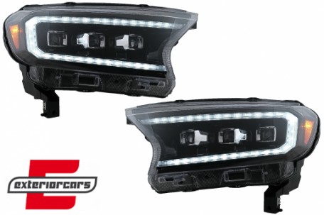Full LED prednja svjetla LightBar SEQ žmigavci (crna) / Ford Ranger (2015-2022), LPFO94