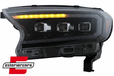 Full LED prednja svjetla LightBar SEQ žmigavci (crna) / Ford Ranger (2015-2022), LPFO94