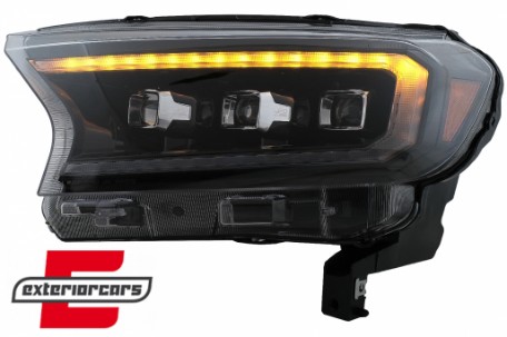 Full LED prednja svjetla LightBar SEQ žmigavci (crna) / Ford Ranger (2015-2022), LPFO94