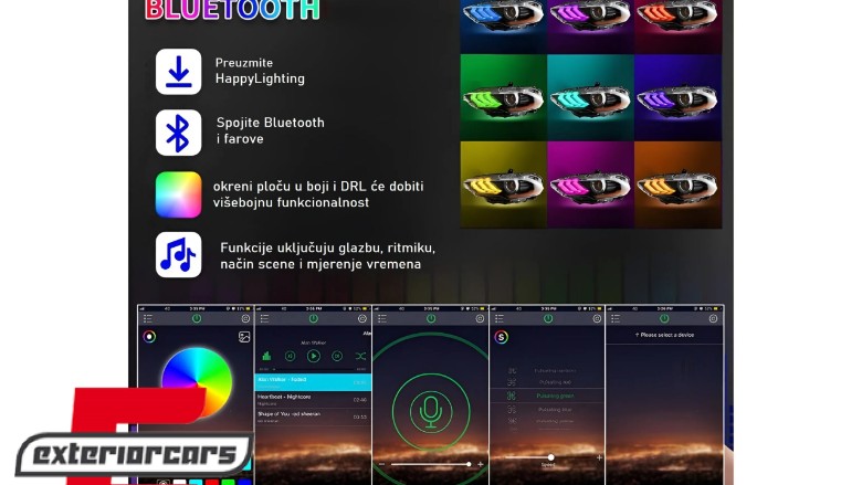 Full LED prednja svjetla RGB DRL SEQ žmigavci (crna) / Ford Mustang VI Facelift (2018-2022), LPFO96
