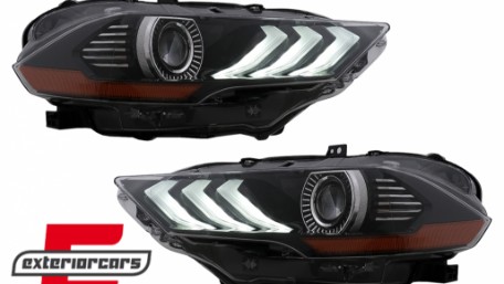 Full LED prednja svjetla RGB DRL SEQ žmigavci (crna) / Ford Mustang VI Facelift (2018-2022), LPFO96
