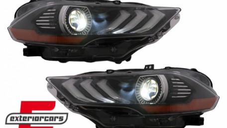 Full LED prednja svjetla RGB DRL SEQ žmigavci (crna) / Ford Mustang VI Facelift (2018-2022), LPFO96