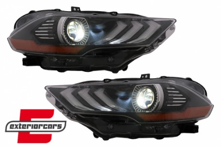 Full LED prednja svjetla RGB DRL SEQ žmigavci (crna) / Ford Mustang VI Facelift (2018-2022), LPFO96
