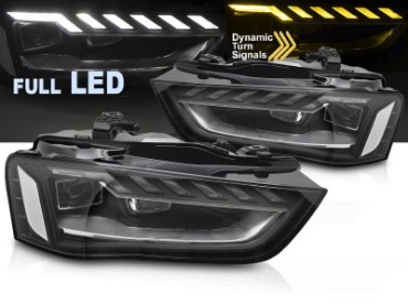 Full LED prednja svjetla SEQ žmigavci A4 B9.5 look / Audi A4 B8.5 Facelift (2012-2015) sa halogenim svjetlima, LPAUH3