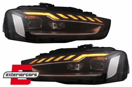 Full LED prednja svjetla SEQ žmigavci A4 B9.5 look / Audi A4 B8.5 Facelift (2012-2015) sa halogenim svjetlima, LPAUH3