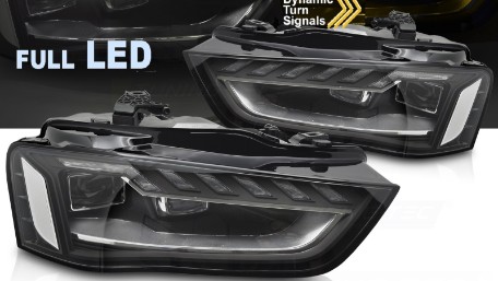 Full LED prednja svjetla SEQ žmigavci A4 B9.5 look / Audi A4 B8.5 Facelift (2012-2015) sa Xenon svjetlima, LPAUH4
