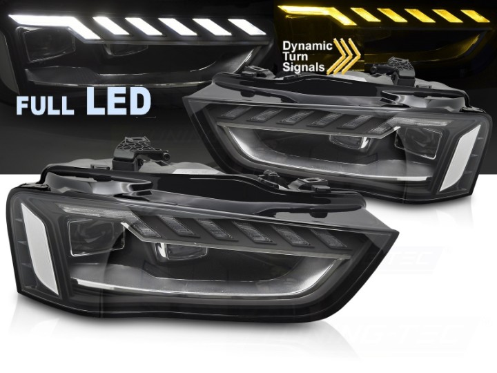 Full LED prednja svjetla SEQ žmigavci A4 B9.5 look / Audi A4 B8.5 Facelift (2012-2015) sa Xenon svjetlima, LPAUH4