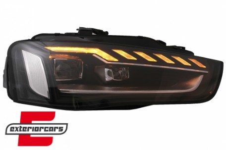 Full LED prednja svjetla SEQ žmigavci A4 B9.5 look / Audi A4 B8.5 Facelift (2012-2015) sa Xenon svjetlima, LPAUH4