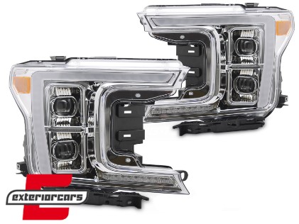 Full LED prednja svjetla SEQ žmigavci (chrome) / FORD F150 Mk13 Facelift (2017-2020), LPFOB7
