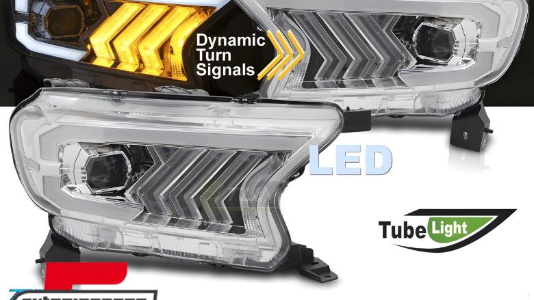 Full LED prednja svjetla SEQ žmigavci (chrome) / Ford Ranger (2015-2022), LPFOB9