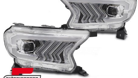 Full LED prednja svjetla SEQ žmigavci (chrome) / Ford Ranger (2015-2022), LPFOB9