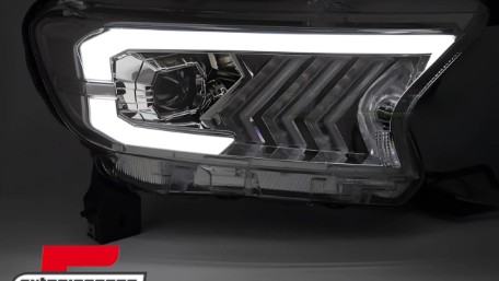 Full LED prednja svjetla SEQ žmigavci (chrome) / Ford Ranger (2015-2022), LPFOB9