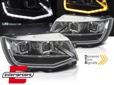 Full LED prednja svjetla SEQ žmigavci (chrome) / VW Transporter T6 (2015-2019), LPVWX6