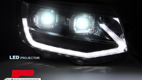 Full LED prednja svjetla SEQ žmigavci (chrome) / VW Transporter T6 (2015-2019), LPVWX6