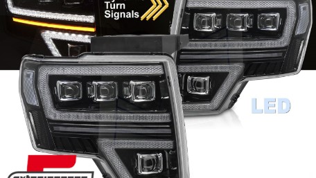 Full LED prednja svjetla SEQ žmigavci (crna) / FORD F150 MK12 (2008-2014), LPFOA2