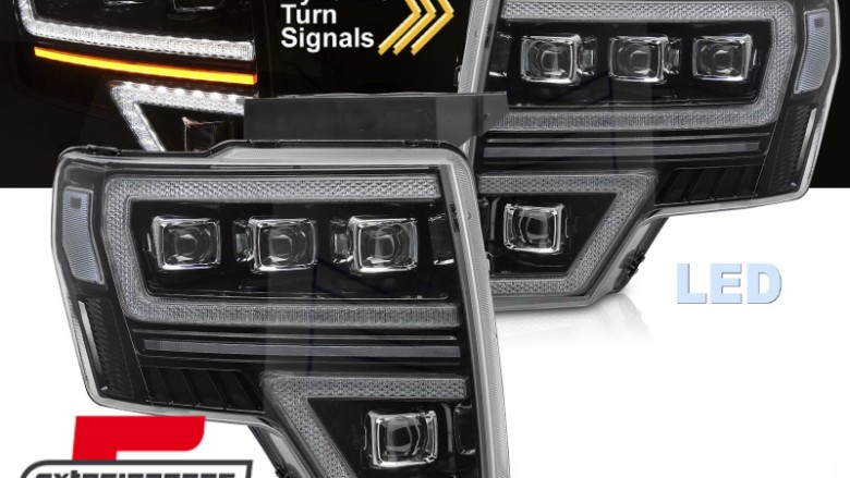 Full LED prednja svjetla SEQ žmigavci (crna) / FORD F150 MK12 (2008-2014), LPFOA2
