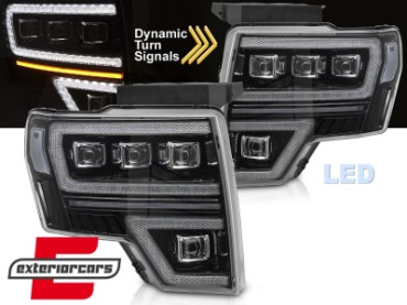 Full LED prednja svjetla SEQ žmigavci (crna) / FORD F150 MK12 (2008-2014), LPFOA2