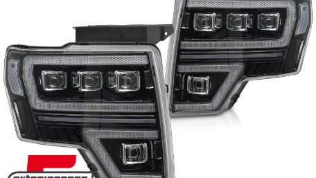 Full LED prednja svjetla SEQ žmigavci (crna) / FORD F150 MK12 (2008-2014), LPFOA2