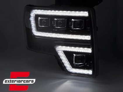 Full LED prednja svjetla SEQ žmigavci (crna) / FORD F150 MK12 (2008-2014), LPFOA2