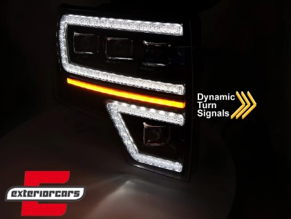 Full LED prednja svjetla SEQ žmigavci (crna) / FORD F150 MK12 (2008-2014), LPFOA2
