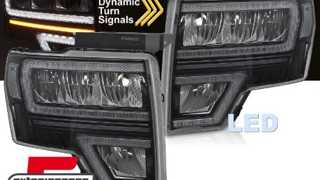 Full LED prednja svjetla SEQ žmigavci (crna) / FORD F150 MK12 (2008-2014), LPFOA3